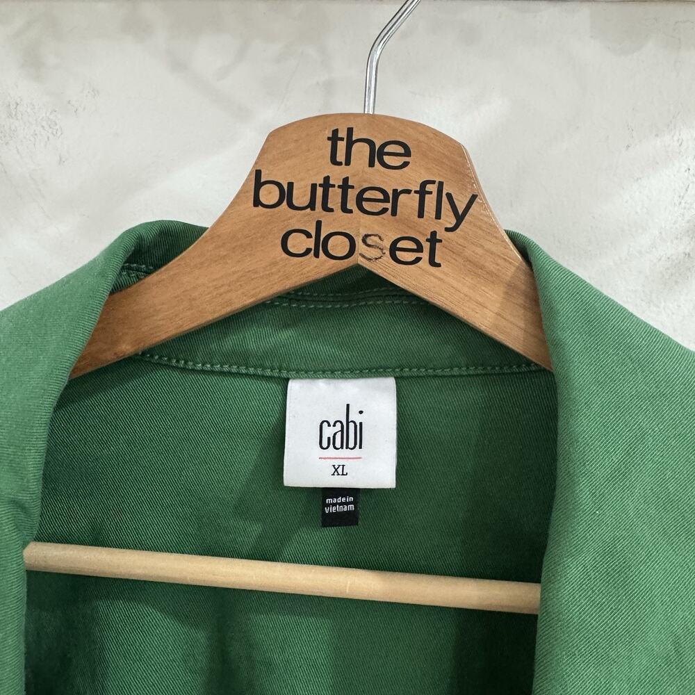 Cabi Mod Bomber Jacket Style 5852 Green Button Down Varisty XL JE - Picture 5 of 5